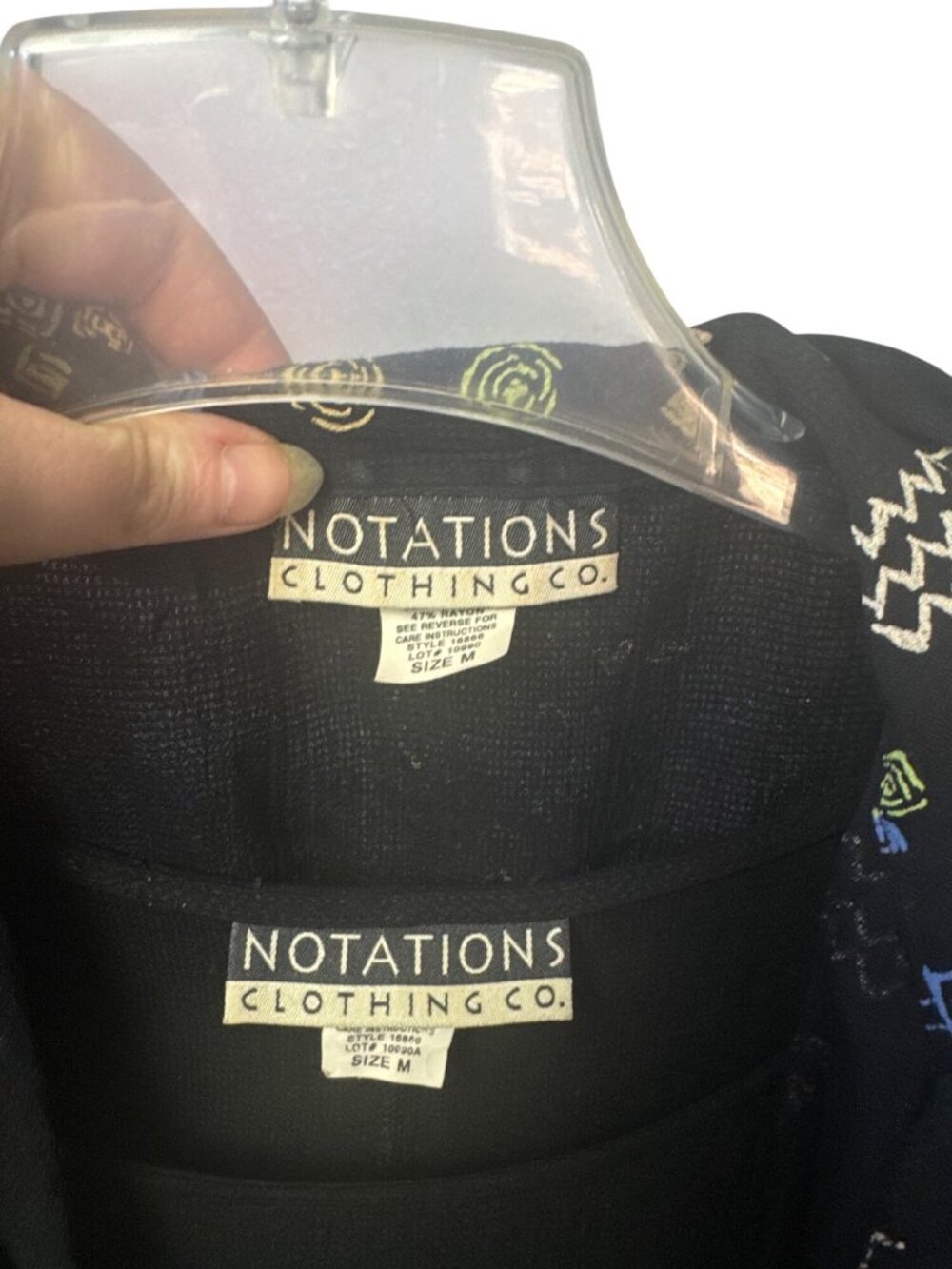 Notations Womens Black Midi Dress With Patterned Button Down Vest Size M - Picture 12 of 14